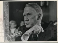 1967 Press Photo CBS President Frank Stanton before Senate Commerce Subcommittee