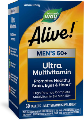 Nature'S Way Alive! Men S 50+ Daily Ultra Multivitamin, High Potency Formula, Su