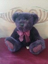 First and Main Bordeaux Plush Stuffed Animal Purple Teddy Bear 8" Seated 1523