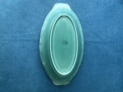 SWINNERTONS Pottery England Art Deco 1930's Green satin glaze dish ACORNS / OAK - Picture 3 of 10