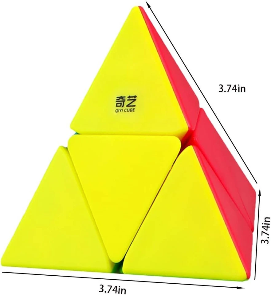 2 Pack Speed Cube Set 2x2x2 Pyramid Magic Cube Puzzle Toys Stickerless - Image 3 of 4