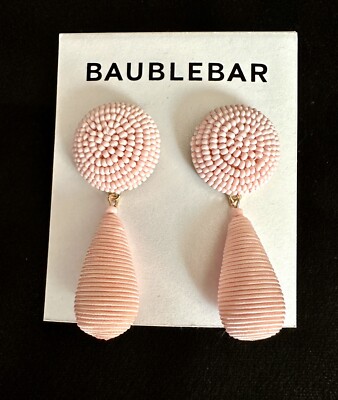 Bubble Bar Earrings Beaded Rose/ Blush