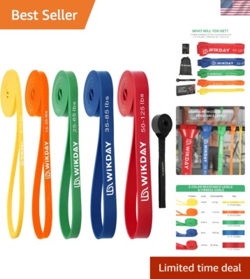 Compact Resistance Band Set with Door Anchor   Strength Building for All Levels
