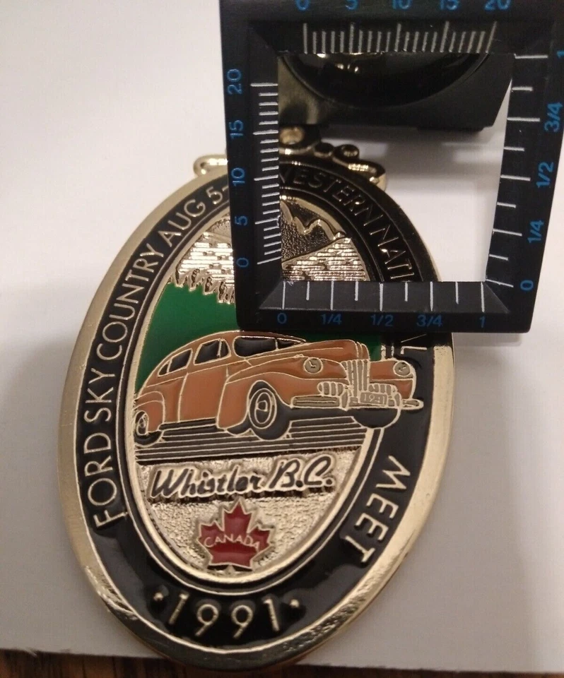 FORD V8  WESTERN NATIONAL MEET 1991 WHISTLER BC CANADA CLUB MEDALLION - Image 4 of 4