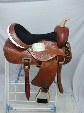 Premium Leather Western Horse Barrel Saddle Handcrafted, with Free Shipping