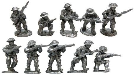 Боец Второй мировой войны: #15 Британский металлический солдат Minis DVG 036O