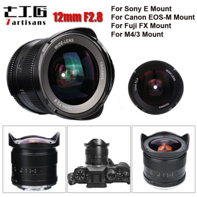 7artisans 12mm F2.8 Wide Angle Fisheye Prime Lens For Fujifilm M43 Sony E Canon 
