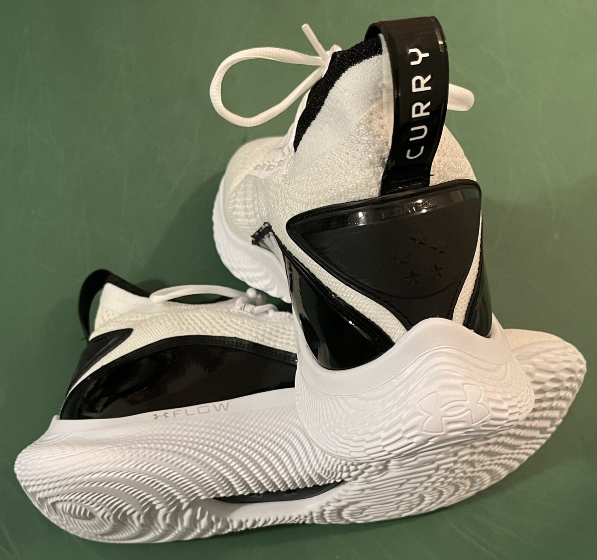 Under Armour Curry Flow 8 Men's Basketball Shoe Sz 12 White Black