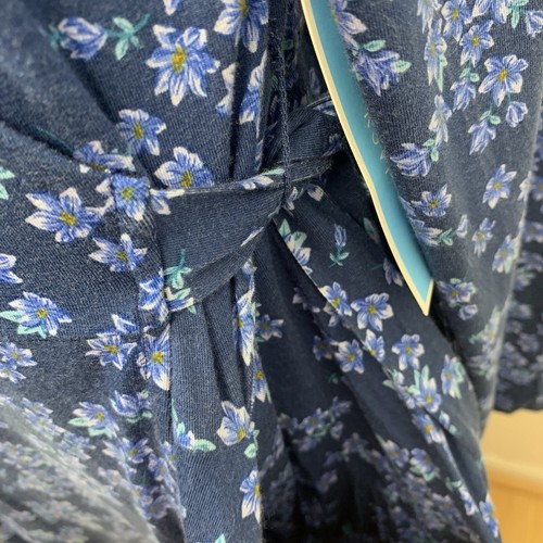 Draper James RSVP Wrap Dress Large Blue Floral Midi Pockets Stretch Cottagecore - Picture 6 of 13