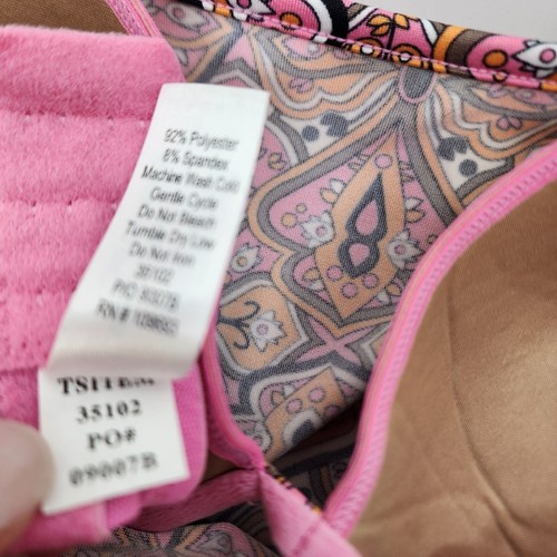 Athleta Womens Printed Swim Tankini Top 36B Pink/Orange Polyester & Spandex - Picture 4 of 7