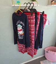 Linear Family Christmas Penguin Fair Isle 2pc Cotton Long Sleeve Pyjama Sets