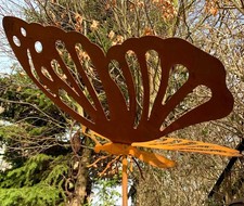 Gartenstecker Rost Riesen Schmetterling Beetstecker Gartendekoration Gartenfigur