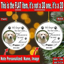 Personalized Dog Memorial Ornament Forever in Our Heart Name Date and image