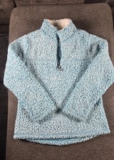 Wonder Nation Girls Mint Sherpa Fleece 1/4 Zip Pullover Jacket M 7-8