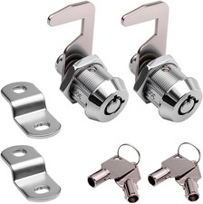 2 Pack Toolbox Locks with Keys Chrome Tubular Cam Lock for Cabinets Drawers To