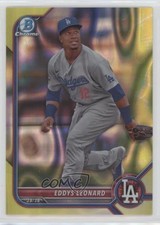 2022 Bowman Draft Chrome Yellow Lava Refractor 72/75 Eddys Leonard #BDC-150 g1z