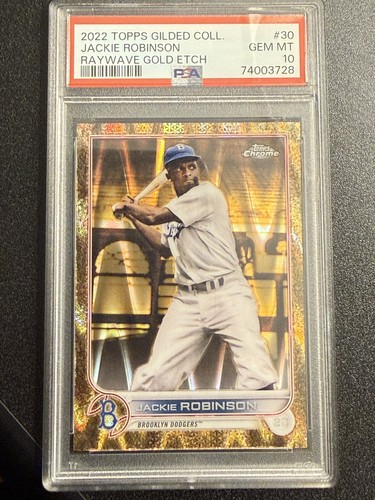 2022 Topps Gilded Collection Jackie Robinson #30 Raywave Gold Etch PSA 10