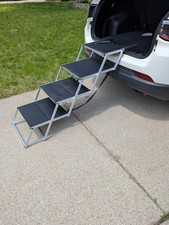 4-Step Foldable Pet Dog Ramp Ladder Step Stairs for SUV Truck Car Large Dogs