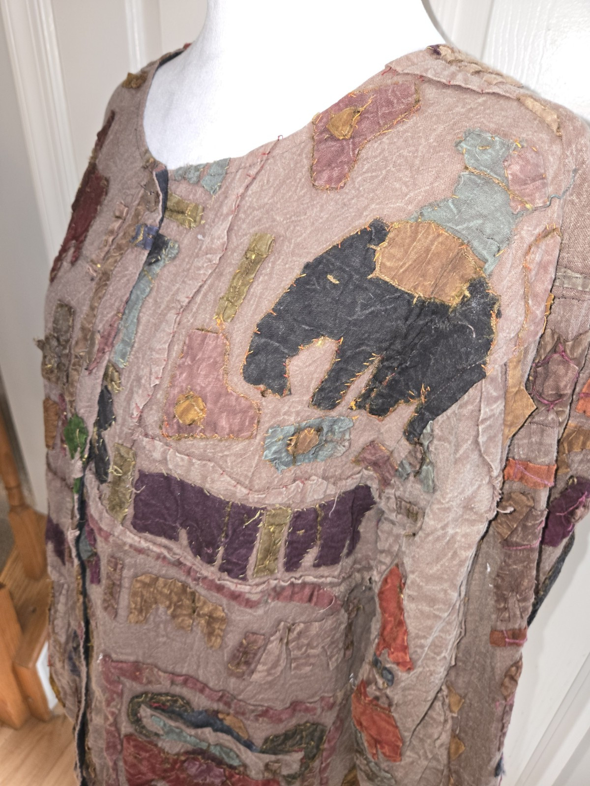 Vtg. Sacred Threads Boho Patchwork Button Up Wome… - image 4