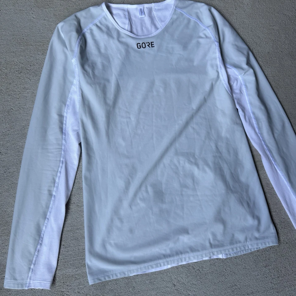 Camisa de ciclismo GORE Windstopper manga larga capa base gris blanca grande para mujer Foto 3 de 4