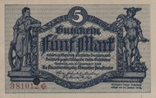 Chemnitz - Vereinigung Industrieller - 5 Mark - Lochentwertung