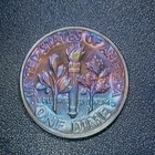 1968-S Blue/Rainbow Toned Proof Roosevelt Dime ~ Free Shipping! Cleaned #2