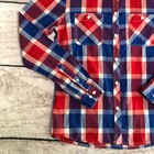 H&M Divided Shirt Mens M Red White Blue Plaid Button Up Cotton Long Sleeve New