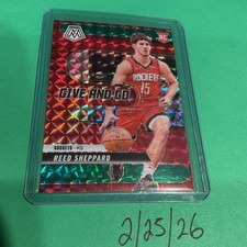🔥 2024-25 Panini Mosaic Give And Go RED Prizm Reed Sheppard RC Rookie #7 Rocket