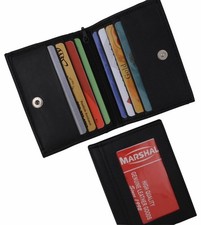 Mens Bifold Leather ID Mini Wallet Black Classic Style Credit Card Slim Thin New