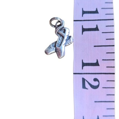 Vintage Sterling Silver Ballet Slippers Charm SIGNED w/a C and a Bumble Bee