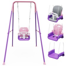 Toddler Swing with Soft Cushion, Foldable Indoor  Outdoor Baby Swing, Easy t...