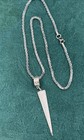 Pave Rhinestone Triangle Pendant Man Necklace Stainless Steel Mesh Chain 22” — photo 5
