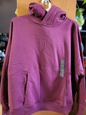 All In Motion Hooded Sweatshirt Women Large Pullover Thumbhole Purple