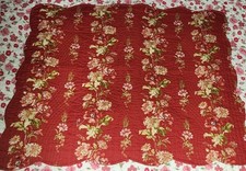 Quilted Red Floral Sham Standard Size French Country