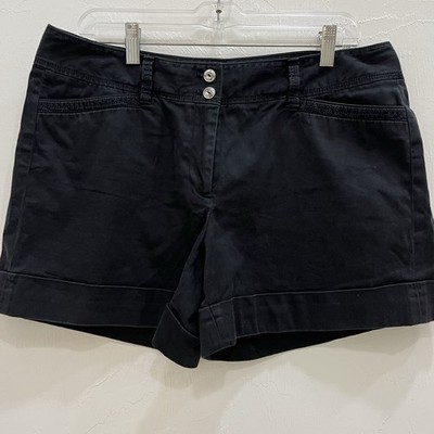 Express Chino Shorts Womens Size 10 Black Good Cuffed Cotton Blend Casual