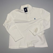 IZOD Mens Shirt White Saltwater Soft Pullover 1/4 Zip Cotton Size Small NWT