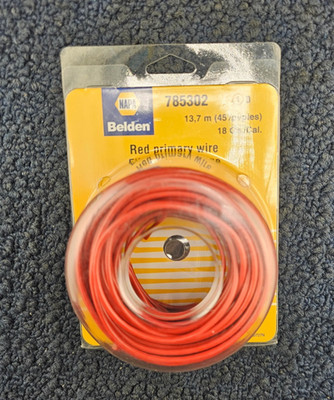 (QTY 2) Napa Belden 785302: 18 Gauge 45  13,7m Red Primary Wire