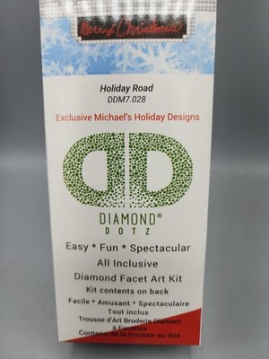 Diamond Dotz Embroidery Facet Art Kit Holiday Road Presents on a VW Bug 15 x 19