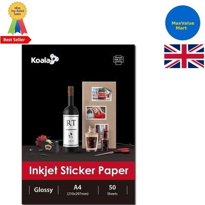Inkjet bedruckbares selbstklebendes Glanzpapier, A4, 50 Blatt für den professionellen Einsatz