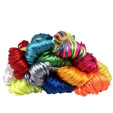 2mm Satin Nylon Trim Cord, Rattail Silk Cord,14 Bundles 154 Yards Colorful