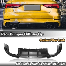 Carbon Fiber Rear Bumper Diffuser Lip Kit For Audi A3 Sedan 2017-2019 2018