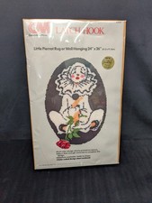 Rare Little Pierrot Latch Hook Kit Columbia Minerva 24x26 K3910 1983 Oval