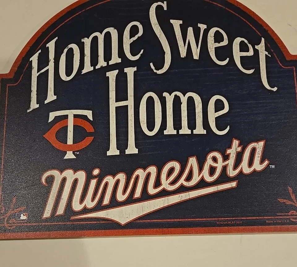 Minnesota Twins Wincraft 11" x  10" Wooden "Home Sweet Home" Sign NEW! RARE MLB - Image 3 of 4