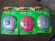 VINTAGE 2010 GENUINE SCOTCH POP-UP TAPE DESKGRIP DISPENSER PINK DMG PKG 3 Packs.