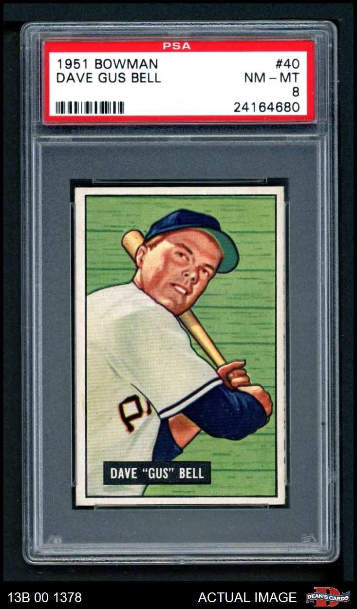 1951 Bowman #40 Gus Bell Pirates RC PSA 8 - NM/MT