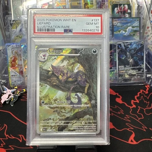 2025 POKEMON WHT EN-WHITE FLARE ILLUSTRATION RARE #137 LIEPARD PSA 10