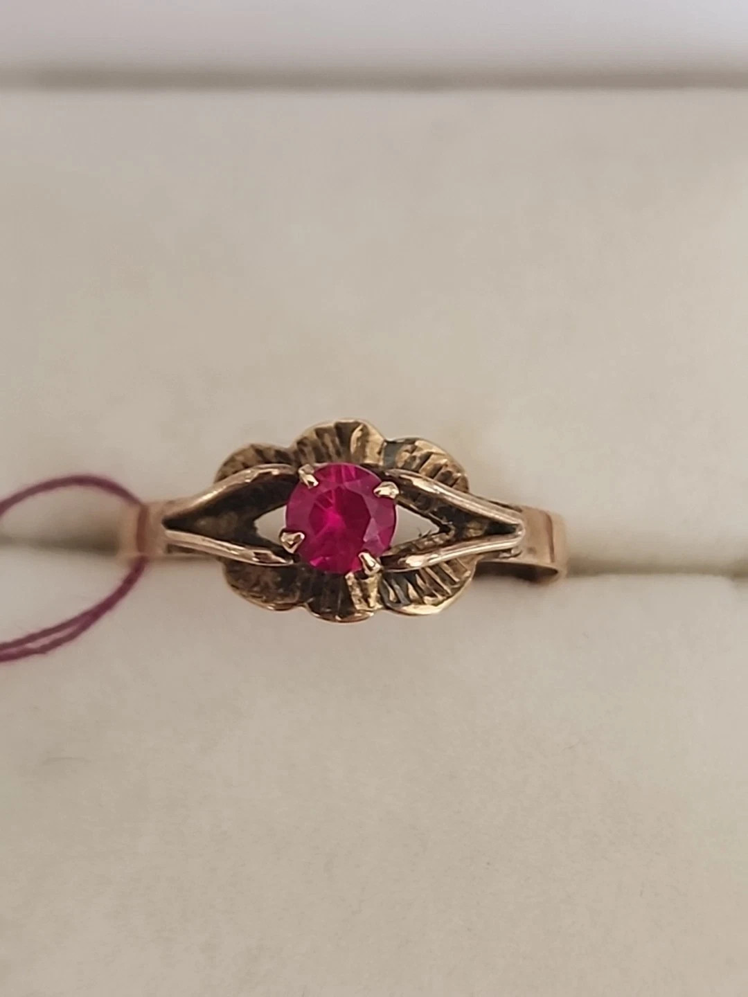 Antique Victorian Ruby Ring | Solid 14K Yellow Go… - image 1