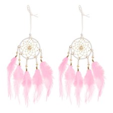 2pcs Dream Catchers with Crystal Beads Wall Decor for Decoration, Pink