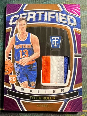 2024-25 Totally Certified Tyler Kolek RC Certfied Baller 4-Color Patch /99 NYK