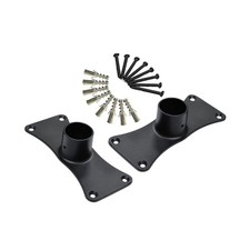 Naiture Jumbo Shower Curtain Rod Flanges, Alloy, Set of 2, Black Finish